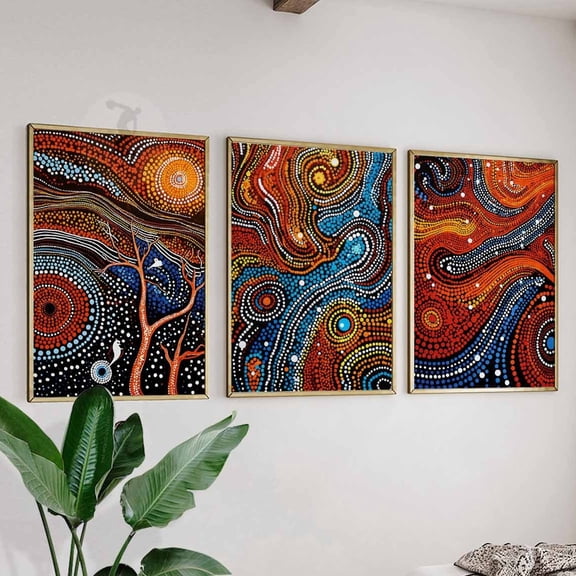 Aboriginal Art Print Set Indigenous Cultural Decor