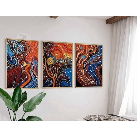 Aboriginal Cultural Indigenous Australian Travel Tribal Wall Art Version Two, Poster Only