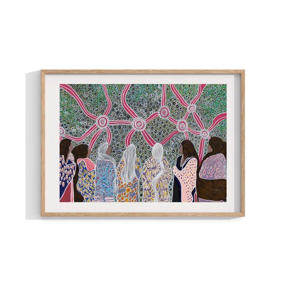 Aboriginal Indigenous Australian Inspired Design Wall Decor Unframed Paper Print