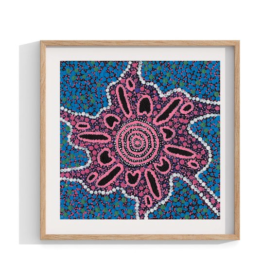 Aboriginal Print Indigenous Wall Art Contemporary Wall Decor Living Room Decor Australian Art Square Size