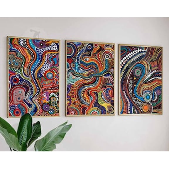 Aboriginal Prints, Indigenous Poster Set, Aboriginal Decor, Australian Travel Art Print, Cultural Wall Art, Tribal Wall Art, Poster Only