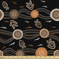 thumbnail image 1 of Ambesonne Aboriginal Fabric by the Yard Upholstery, Waves Dots and Boomerang, 5 Yards, Grey Orange, 1 of 4