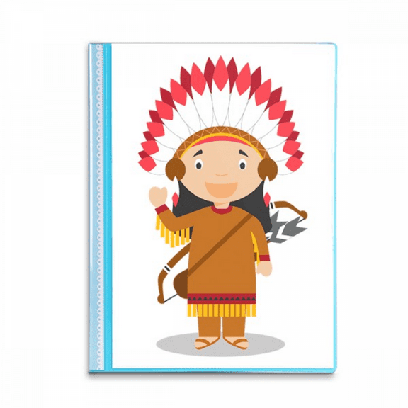 Aboriginal Tribe USA Cartoon Book Sheet Protectors Portfolio Binder Folder