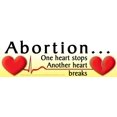 thumbnail image 1 of Abortion...One Heart Stops Pro-Life Bumper Sticker, 1 of 1