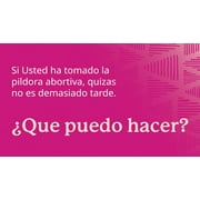 Abortion Pill Reversal Card, Spanish Literature