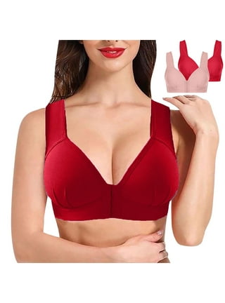 purcolt Plus Size Front Closure Wire Free Bras for Women, Full-Coverage Wireless  Bra Push Up Brassiere Pure Comfy Breathable Bralettes Lightly Lined  Underwear for Everyday Comfort 
