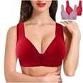 thumbnail image 1 of Aboser 2 Pcs Pack Front Closure Bras for Women Comfort Wireless Everyday Bras Full Coverage Beauty Back Sleep Bra Comfort Close Support Bras, 1 of 9