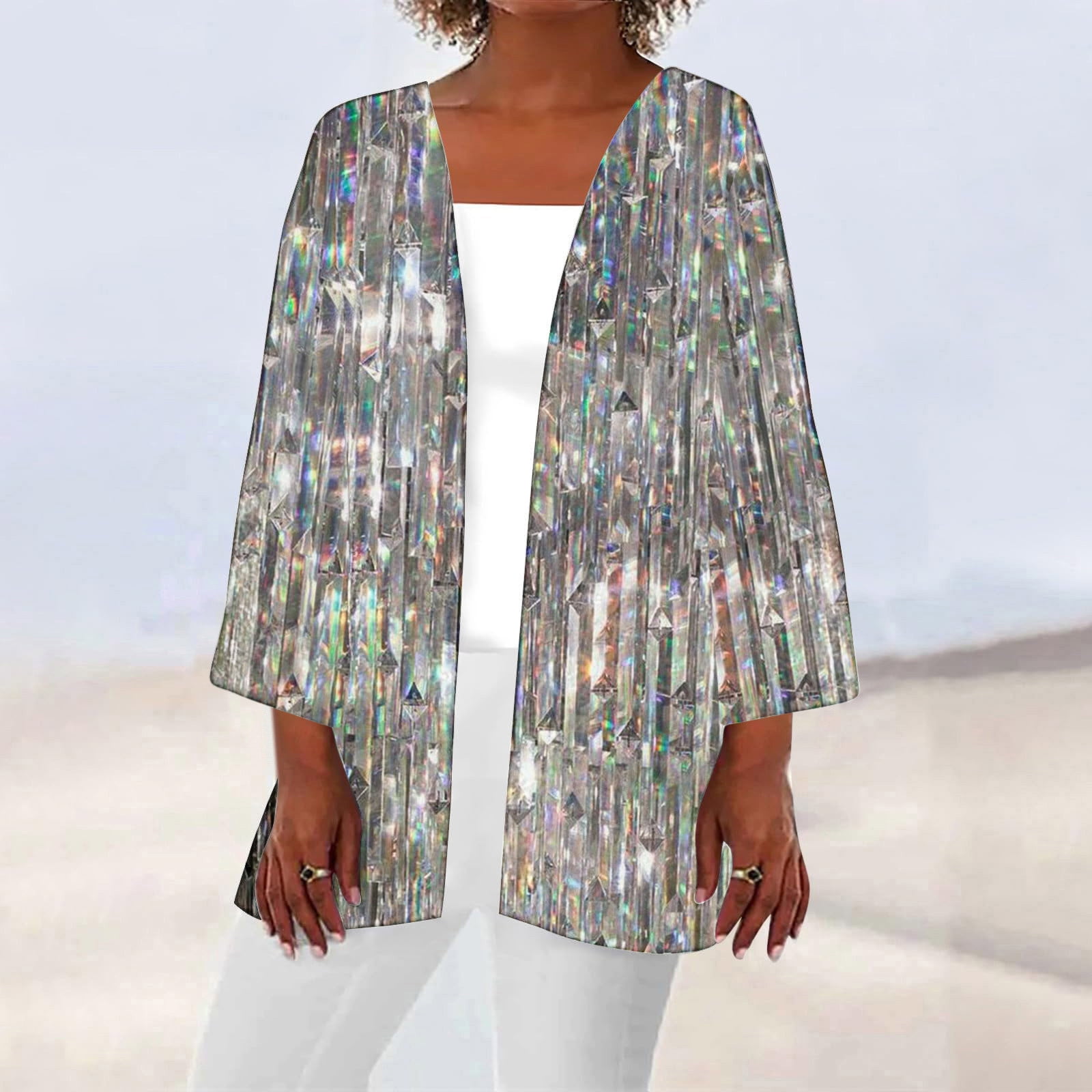 Full pleated Kimono sleeves cardigan top and tie dye print