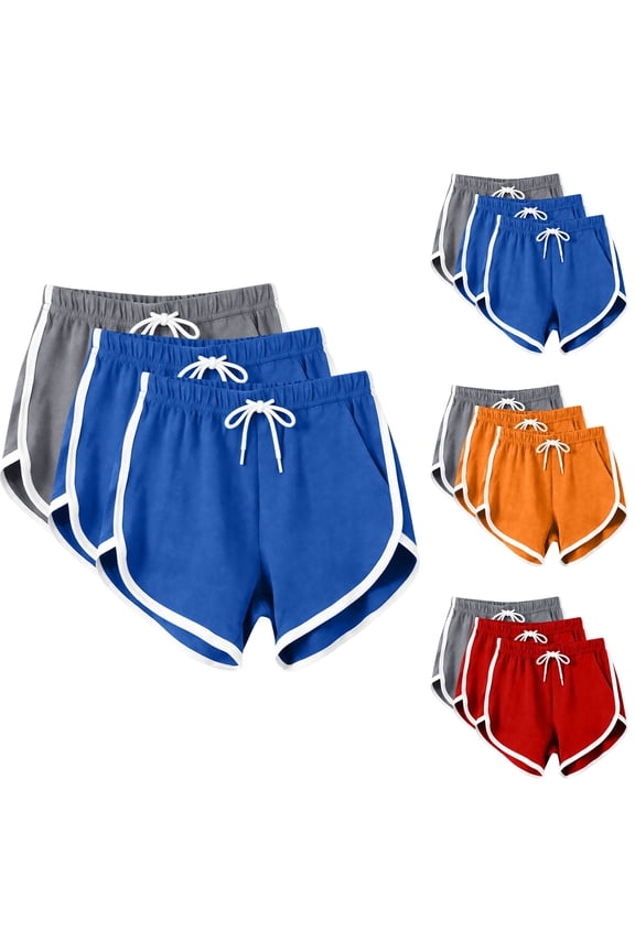 3 Pack Womens Athletic Dolphin Shorts Gym Dance Yoga Sweat Shorts Breathable Casual Booty Dolphin Shorts Summer Casual Sports Shorts
