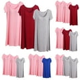 thumbnail image 1 of Aboser 3 Pack Womens Long Nightgowns with Built in Bras Modal Loungewear Plus Size Crewneck Sleep Dress Comfy Breathable Short Sleeve Nightshirt Loose House Pajama Dresses, 1 of 3