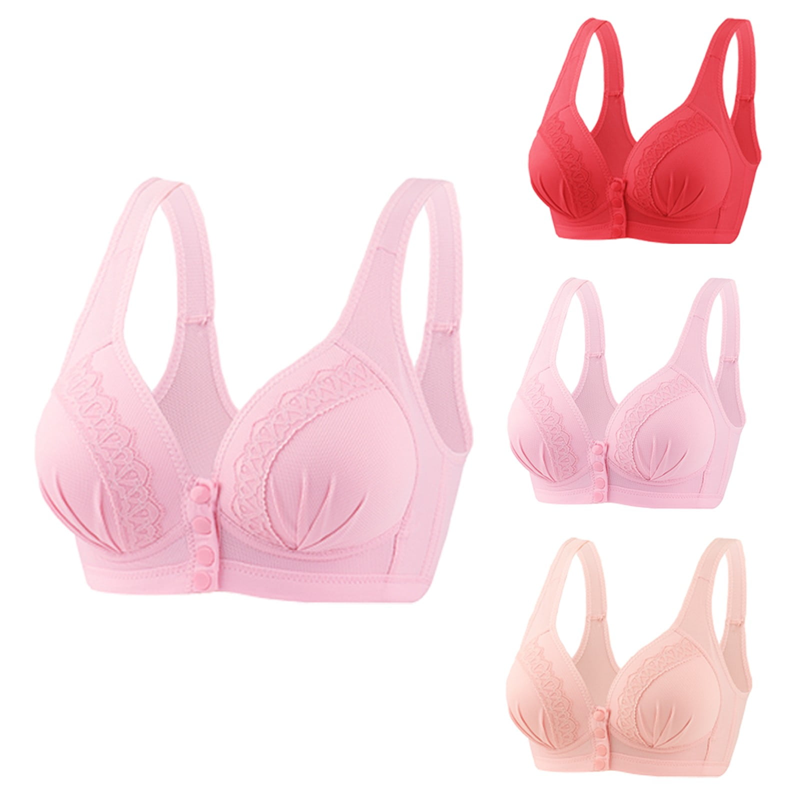 Aboser 3 Packs Comfort Bras for Older Women No Underwire Lace Bras 2024