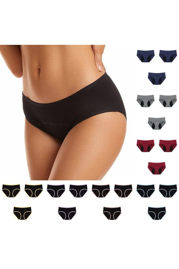 3 Packs Period Underwear for Women Plus Size Heavy Flow Leakproof Panties Seamless Menstrual Protective Briefs 2026