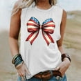thumbnail image 1 of Aboser American Flag Tank Top Women 4th of July Shirt Cute Bow Stars Stripes Graphic Tees USA Flags Patriotic Tshirts Casual Summer Sleeveless Vest Tops, 1 of 4