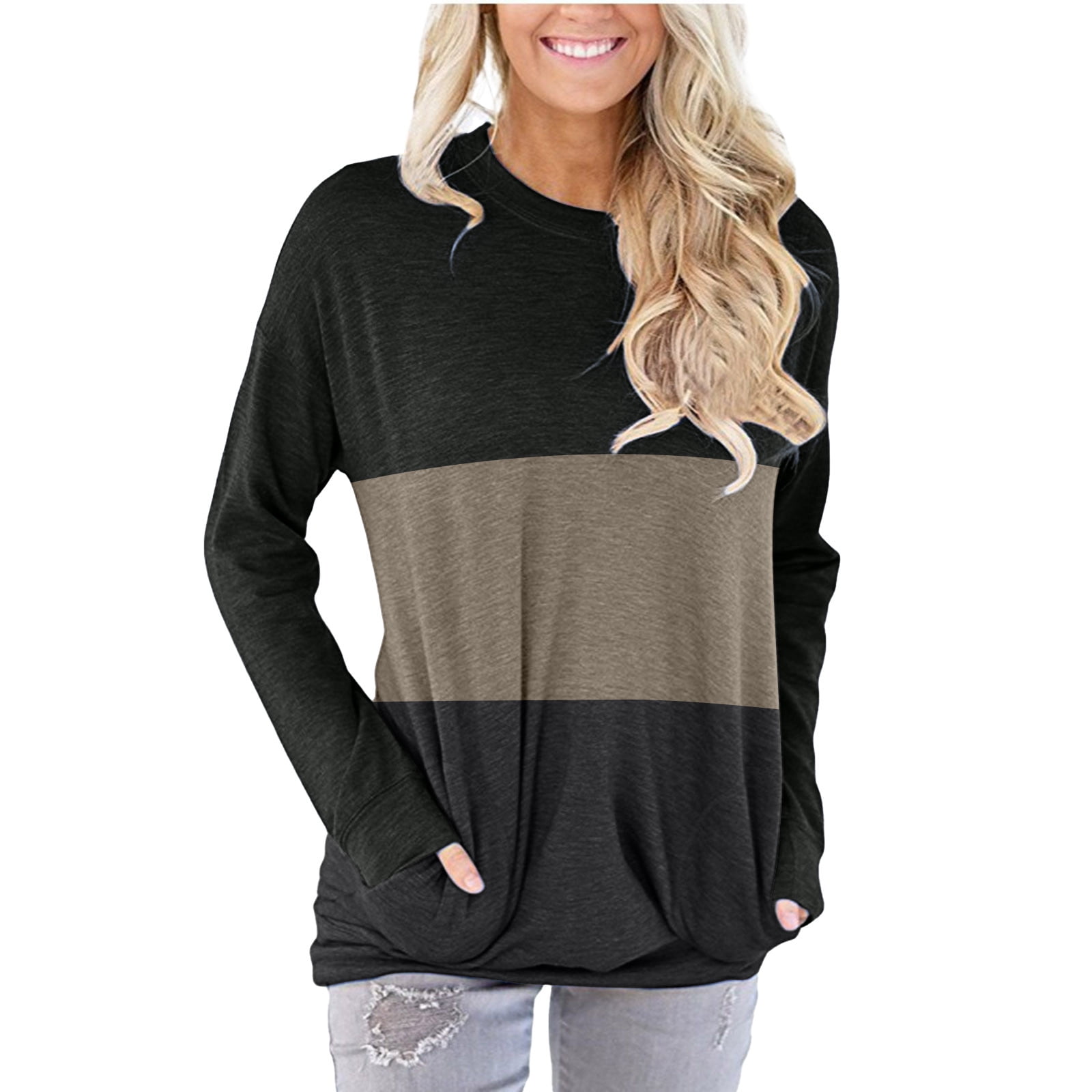 Aboser Athletic Tops for Women Casual Cerwneck Sweatshirts Loose Fit