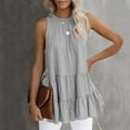 thumbnail image 1 of Aboser Babydoll Tank Tops for Women Sleeveless Summer Tops Dressy Casual Flowy Swing Shirts Ruffle Tiered Tanks Blouses, 1 of 7