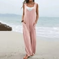 thumbnail image 1 of Aboser Baggy Jumpsuits for Women 2026 Summer Wide Leg Rompers Dressy V Neck Overalls Casual Long Pants Jumpsuit with Pockets, 1 of 7