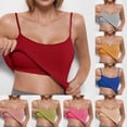 thumbnail image 1 of Aboser Basic Cami Tank Tops for Women with Built in Bras Ribbed Knit Layering Shirts Spaghetti Strap Sleeveless T Shirt Stretchy Soft Padded Camisole, 1 of 5