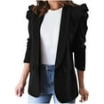 thumbnail image 1 of Aboser Blazers for Women Business Casual Lapel Ruffle Long Sleeve Suit Elegant Open Front Cardigan Formal Office Blazer Solid Jacket, 1 of 5