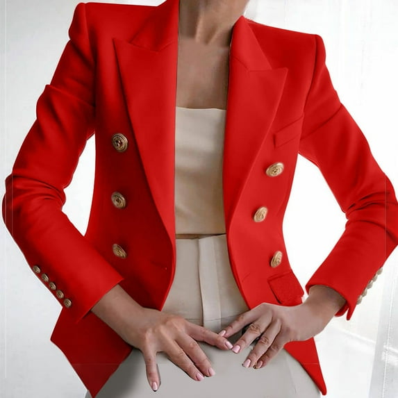Aboser Blazers for Women Business Casual Open Front Jackets Lapel Slim Fit Cardigan Solid Color Long Sleeve Outwear Work Office Blazer