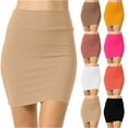 thumbnail image 1 of Aboser Bodycon Skirts for Women High Waisted Short Skirt Stretchy Casual Basic Skirts Solid Color Pencil Skirt, 1 of 5