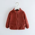 thumbnail image 1 of Aboser Boys Girls Fleece Jacket with Pockets Warm Winter 2026 Sherpa Coat Casual Stand Collar Jackets Fuzzy Plush Outwear for Kids Toddlers 6 Months - 4 Years, 1 of 3