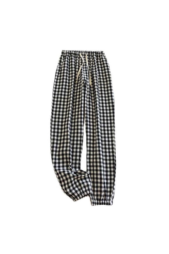 Buffalo Plaid Pajama Pants for Women, Couple Drawstring Joggers Sleepwear Pants Ultra-Soft Home Lounge Pants Comfy Pajamas Buttoms