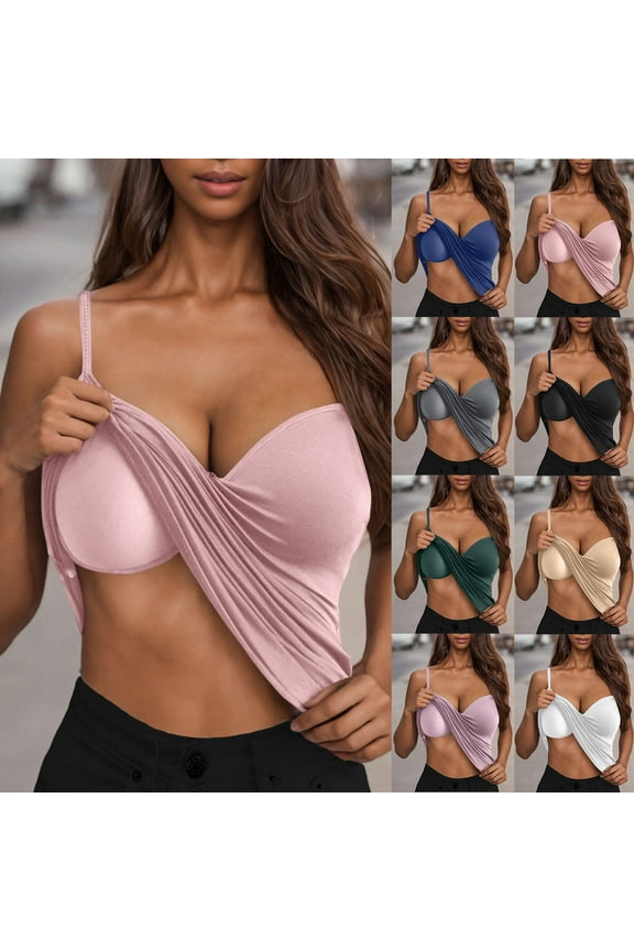 Built in Shelf Bra Tank Tops for Women Camisole Adjustable Spaghetti Stap Undershirt with Chest Pads V Neck Tank Top Casual Sleeveless Camis