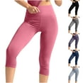 thumbnail image 1 of Aboser Butt Lifting Yoga Capris for Women Slimming High Waisted Leggings Casual Calf Length Running Pants Tummy Control Workout Tight Leggings, 1 of 6