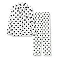 thumbnail image 1 of Aboser Button Down Pajama Sets for Women Long Sleeve Loungewear with Notch Collar Dot Print Pjs Set Two Piece Sleepwear Cozy Soft Lounge Outfits, 1 of 3