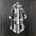 thumbnail image 1 of Aboser Button Down Long Shirts for Women Retro Plaid Jacket Roll Up Long Sleeve Jackets Lightweight Casual Shacket Loose Fitted Collared Shirt Blouses, 1 of 6