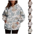 thumbnail image 1 of Aboser Camo Hoodies for Women Trendy Long Sleeve Sweatshirts with Pockets Oversized Loose Fit Hooded Shirts Casual Fall Clothes 2026 Blue L, 1 of 5