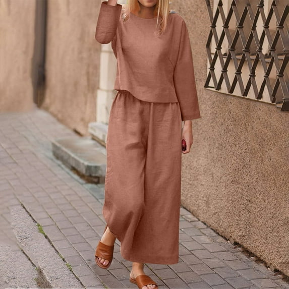 Aboser Casual Lined Lounge Sets for Women Loungewear Long Sleeve Tops and Wide Leg Pants Sweat Suit Comfy Solid Color Pajama Set