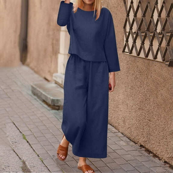 Aboser Casual Lined Lounge Sets for Women Loungewear Long Sleeve Tops and Wide Leg Pants Sweat Suit Comfy Solid Color Pajama Set