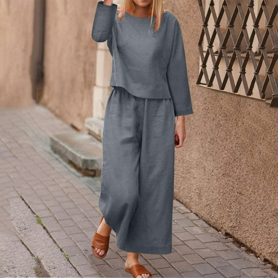 Aboser Casual Lined Lounge Sets for Women Loungewear Long Sleeve Tops and Wide Leg Pants Sweat Suit Comfy Solid Color Pajama Set