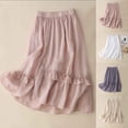 thumbnail image 1 of Aboser Casual Skirts for Women Summer Cotton Linen Skirt Bohemian Ruffle Hem Skirts Lightweight Midi Length Skirt Flowy A Line Beach Skirts, 1 of 4