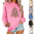thumbnail image 1 of Aboser Christmas Graphic Sweatshirt Women Gift Tree Print Shirts Cozy Fleece Long Sleeve Sweatshirts Soft Holiday Pullover Winter Tops Khaki S, 1 of 7