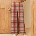 thumbnail image 1 of Aboser Christmas Pajama Pants Women Plus Size Holiday Buttoms Fashion Red and Green Plaid Pajamas Pants Cozy Wide Leg Sleepwear Soft Elastic Waisted Lounge Pants with Pockets, 1 of 7