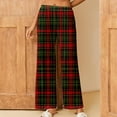 thumbnail image 1 of Aboser Christmas Pajama Pants Womens Red and Green Holiday Pants Plus Size Long Pants Soft Cozy Straight Leg Sleepwear Loose Elastic Waist Lounge Buttoms with Pockets, 1 of 7