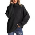 thumbnail image 1 of Aboser Chunky Sweaters for Women Loose Turtleneck Cable Knit Sweater Fall Lantern Sleeve Knitted Pullover Comfy Oversized Jumper Tops, 1 of 7