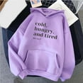 thumbnail image 1 of Aboser Cold Hungry and Tired Hooded Sweatshirt Women Casual Long Sleeve Hoodies Trendy Letter Print Pullover Loose Fit Fall Tops 2026, 1 of 3