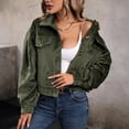 thumbnail image 1 of Aboser Corduroy Cropped Jackets for Women Streetwear Trendy Button Down Coats Warm Fleece Long Sleeve Jacket Collared Short Coat, 1 of 8