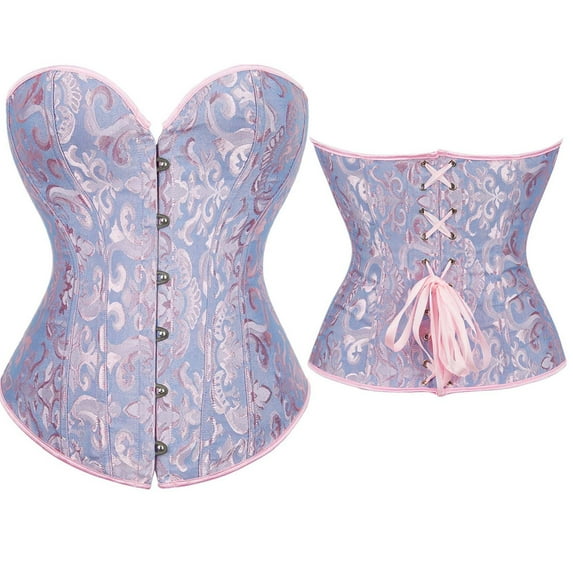 Aboser Corset Belt for Women Renaissance Waist Cincher Floral Print Boned Bodyshaper Eyelet Lace up Corset Tops Strapless Chest Supporting Bustier Top