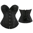 thumbnail image 1 of Aboser Corset Belt for Women Renaissance Waist Cincher Floral Print Boned Bodyshaper Eyelet Lace up Corset Tops Strapless Chest Supporting Bustier Top, 1 of 8