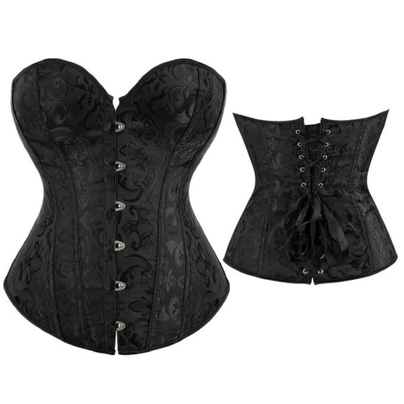 Aboser Corset Belt for Women Renaissance Waist Cincher Floral Print Boned Bodyshaper Eyelet Lace up Corset Tops Strapless Chest Supporting Bustier Top