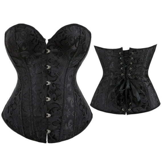 Aboser Corset Belt for Women Renaissance Waist Cincher Floral Print Boned Bodyshaper Eyelet Lace up Corset Tops Strapless Chest Supporting Bustier Top
