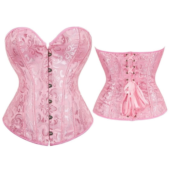 Aboser Corset Belt for Women Renaissance Waist Cincher Floral Print Boned Bodyshaper Eyelet Lace up Corset Tops Strapless Chest Supporting Bustier Top