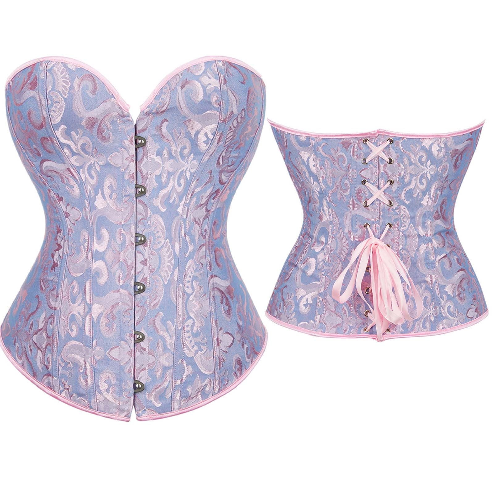 Sexy Light Pink Lace Corset Belt Cincher