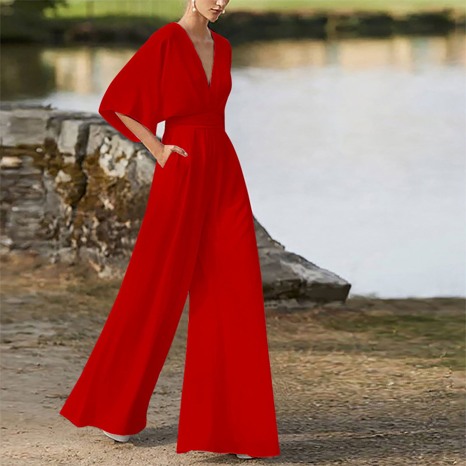 Aboser Dressy Casual Jumpsuits for Women High Waisted Long