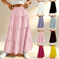 thumbnail image 1 of Aboser Embroidery Eyelet Skirts for Women Boho Travel Vacation Skirt Trendy Hollow Out Maxi Skirts Flowy A Line Beach Skirt Loose Elastic Waisted Lounge Skirts, 1 of 9
