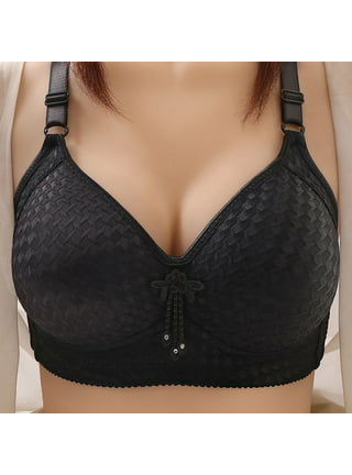 Cheap Large Size Women Minimizer Bra Full Cup Lingerie Wireless Brassiere  Adjustment Sexy Front Cross Underwear Gathered Push Up Bralette